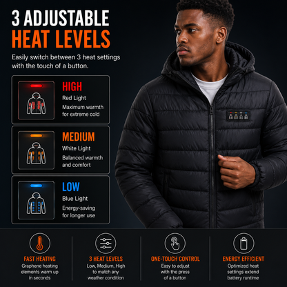 LITEGUEST 27-Zone Smart Heated Down Jacket – Urban Winter Warmth