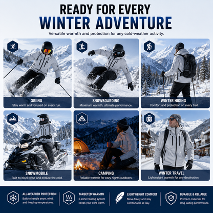 LITEGUEST Waterproof Heated Jacket 5-Zone USB-Powered for Outdoor