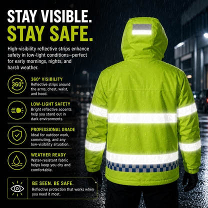 LITEGUEST Smart Heated Reflective Work Jacket for Outdoor Duty