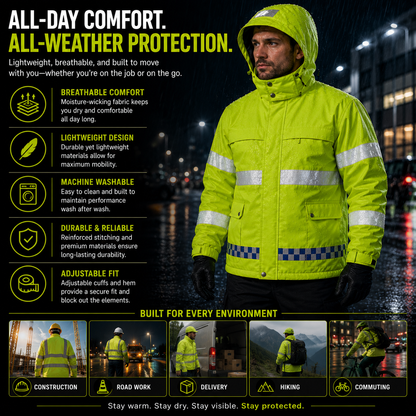 LITEGUEST Smart Heated Reflective Work Jacket for Outdoor Duty