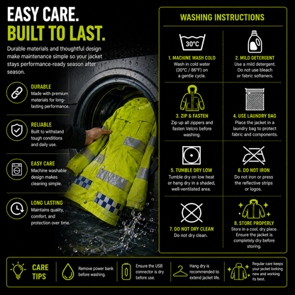 LITEGUEST Smart Heated Reflective Work Jacket for Outdoor Duty