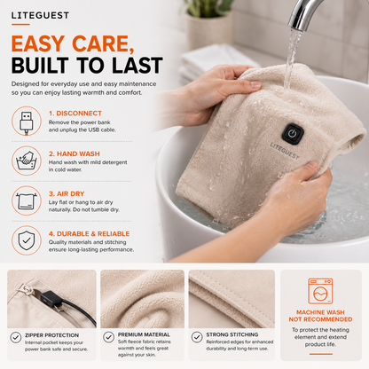 LITEGUEST USB Heated Neck Scarf – Winter Outdoor & Travel Comfort