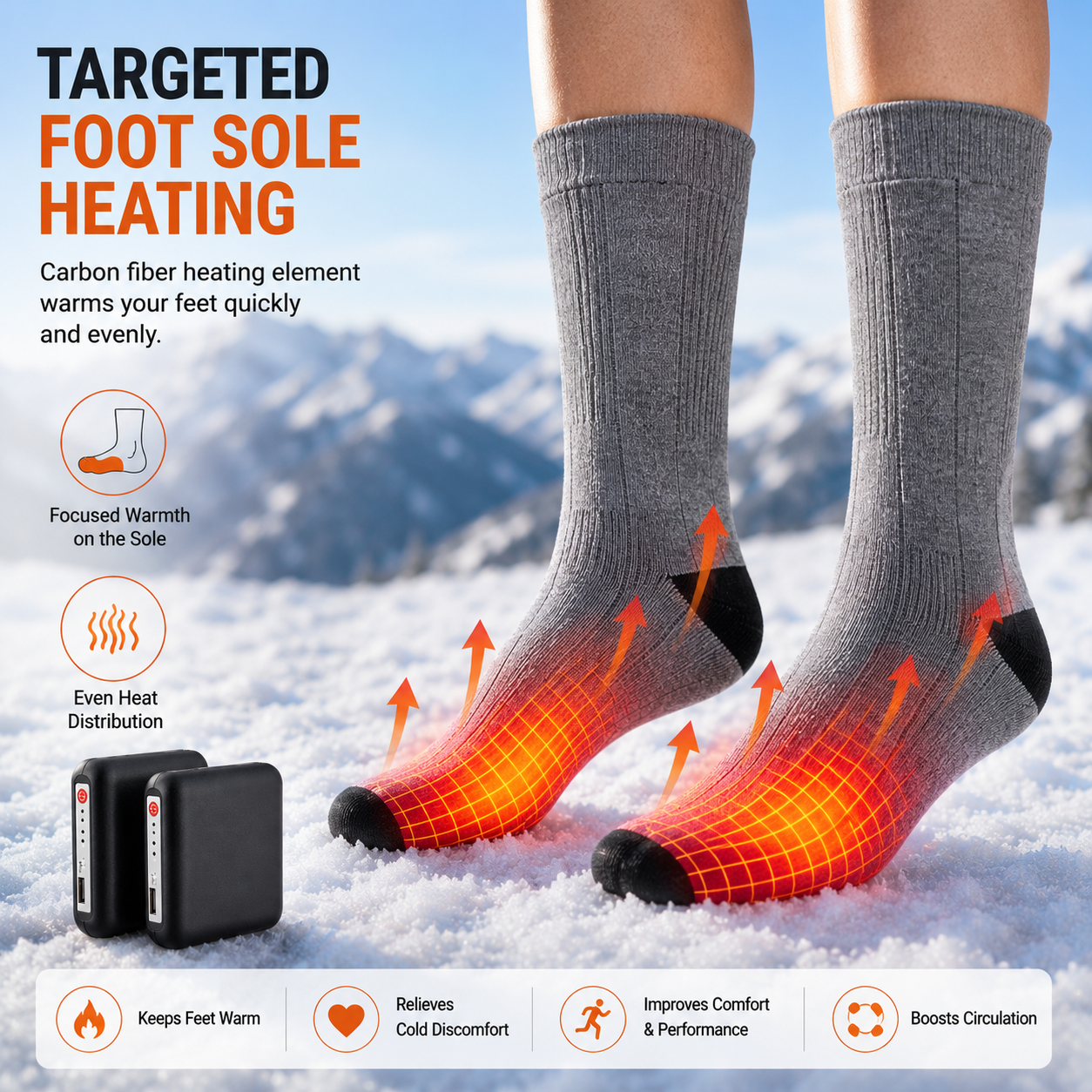LITEGUEST Heated Leg Warmers – USB Electric Socks for Winter Outdoors