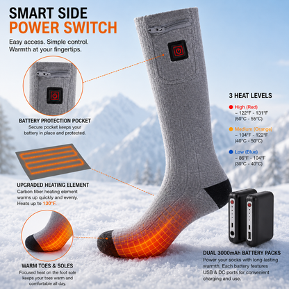LITEGUEST Heated Leg Warmers – USB Electric Socks for Winter Outdoors