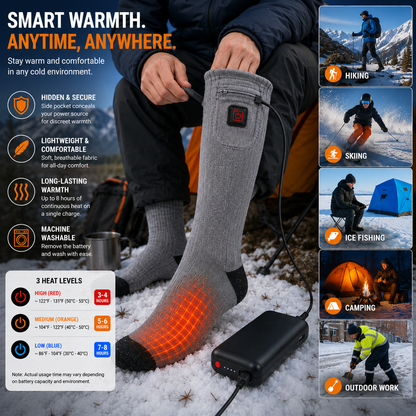 LITEGUEST Heated Leg Warmers – USB Electric Socks for Winter Outdoors