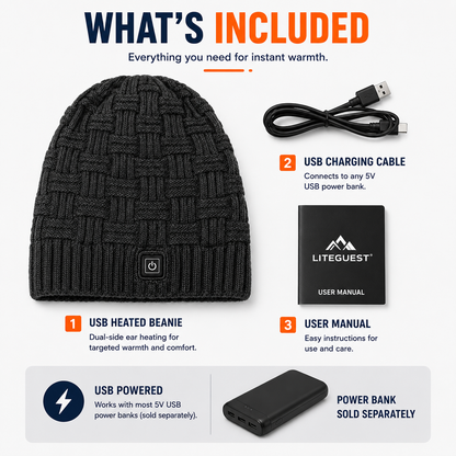 LITEGUEST Heated Thermal Hat – USB-Powered Winter Headgear