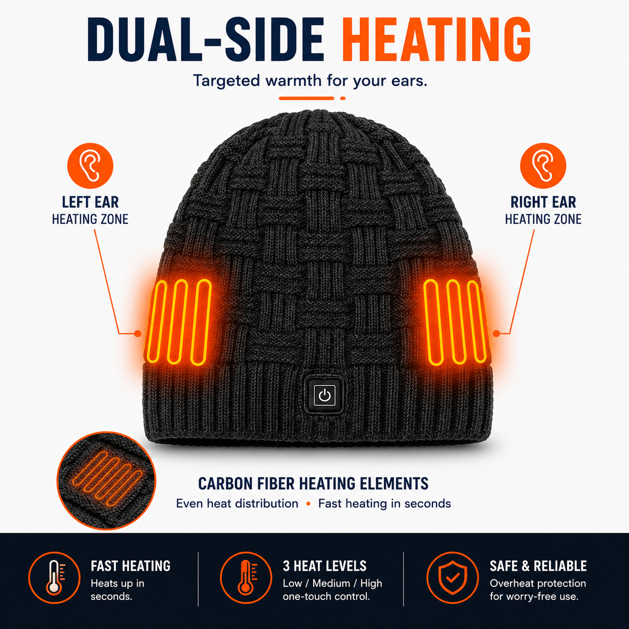 LITEGUEST Heated Thermal Hat – USB-Powered Winter Headgear