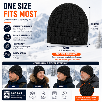 LITEGUEST Heated Thermal Hat – USB-Powered Winter Headgear