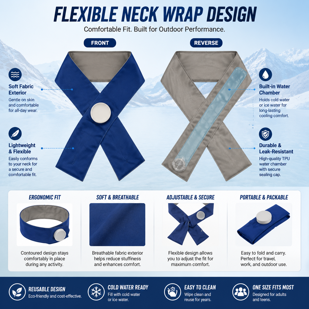 LITEGUEST Summer Water Cooling Neck Wrap – Instant Relief from Heat