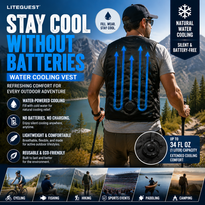LITEGUEST™ Water Cooling Vest – 12H Chill with 1L Water for Heat Relief