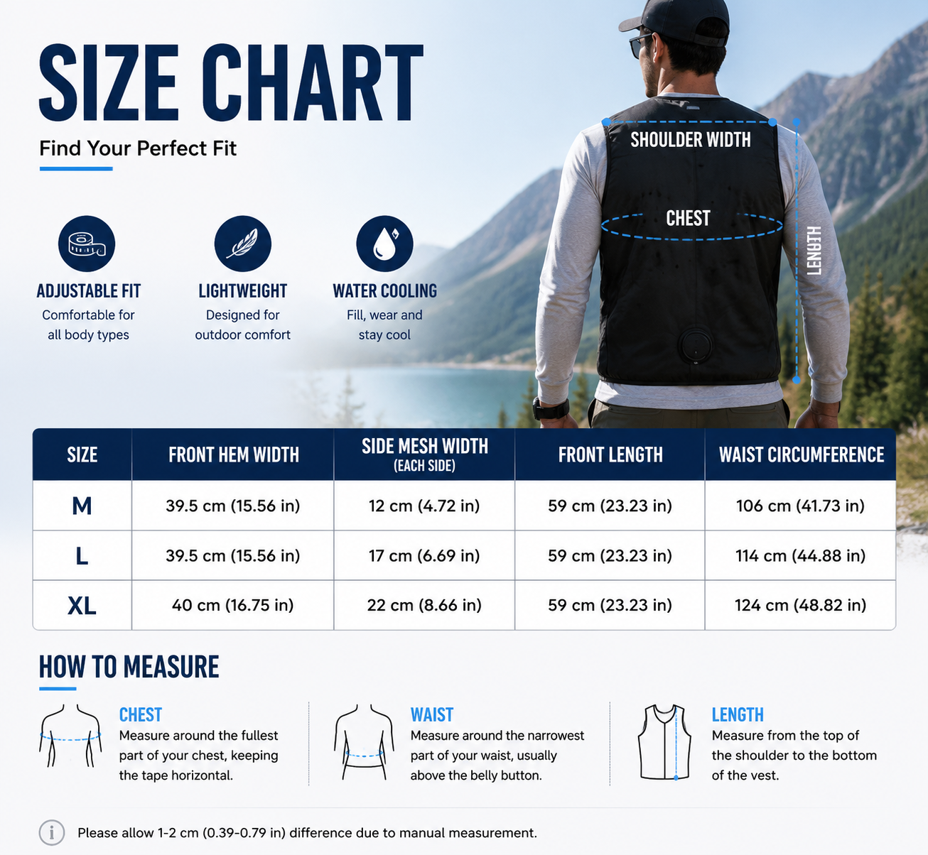 LITEGUEST™ Water Cooling Vest – 12H Chill with 1L Water for Heat Relief