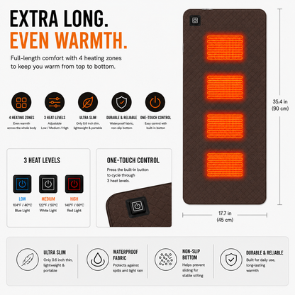 LITEGUEST Heated Seat Cushion Portable Warmth for Outdoor Use