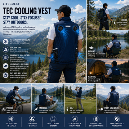 LITEGUEST High-Tech Cooling Vest with TEC Modules & Turbo Fans