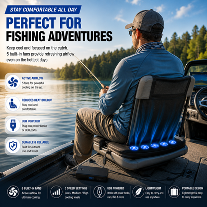 LITEGUEST Cooling Fan Seat Cushion Portable Air Circulation Pad Gear