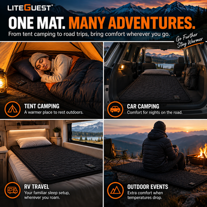 LITEGUEST 7-Zone USB Heated Sleeping Mat for Cold Ground Comfort