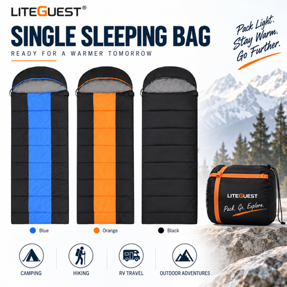 LITEGUEST Winter Heated Single Sleeping Bag 5V Electric Camping Gear