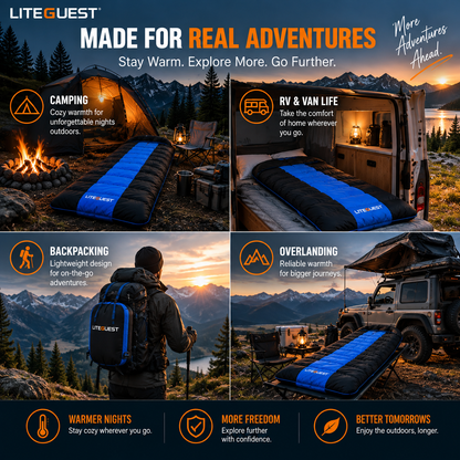 LITEGUEST Winter Heated Single Sleeping Bag 5V Electric Camping Gear