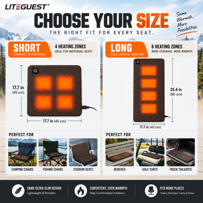 LITEGUEST Heated Seat Cushion Portable Warmth for Outdoor Use