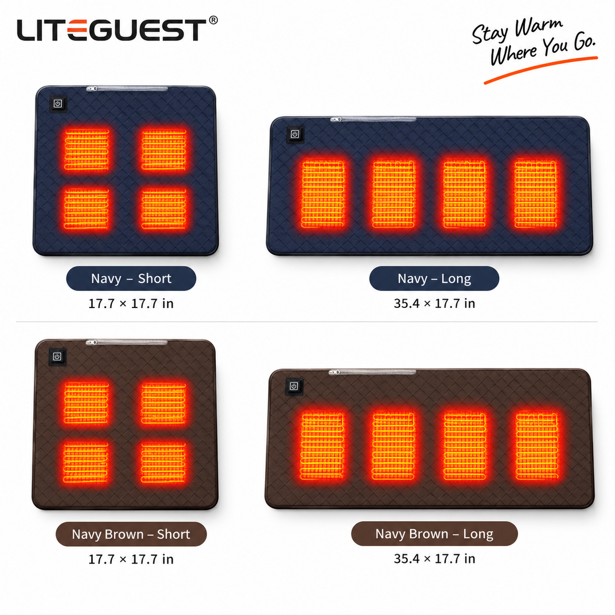 LITEGUEST Heated Seat Cushion Portable Warmth for Outdoor Use