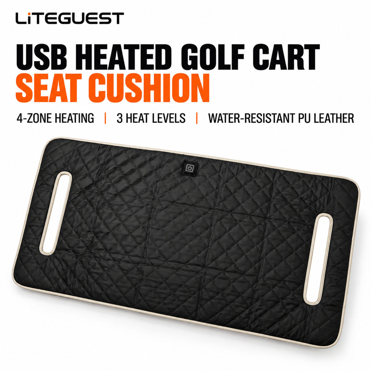 LITEGUEST USB Heated Golf Cart Seat Cushion Winter Warmth Essential