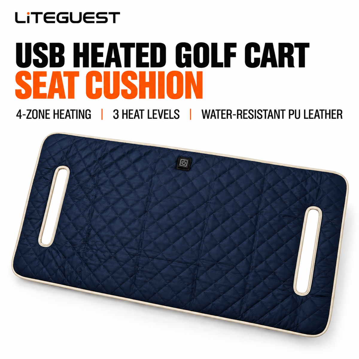 LITEGUEST USB Heated Golf Cart Seat Cushion Winter Warmth Essential