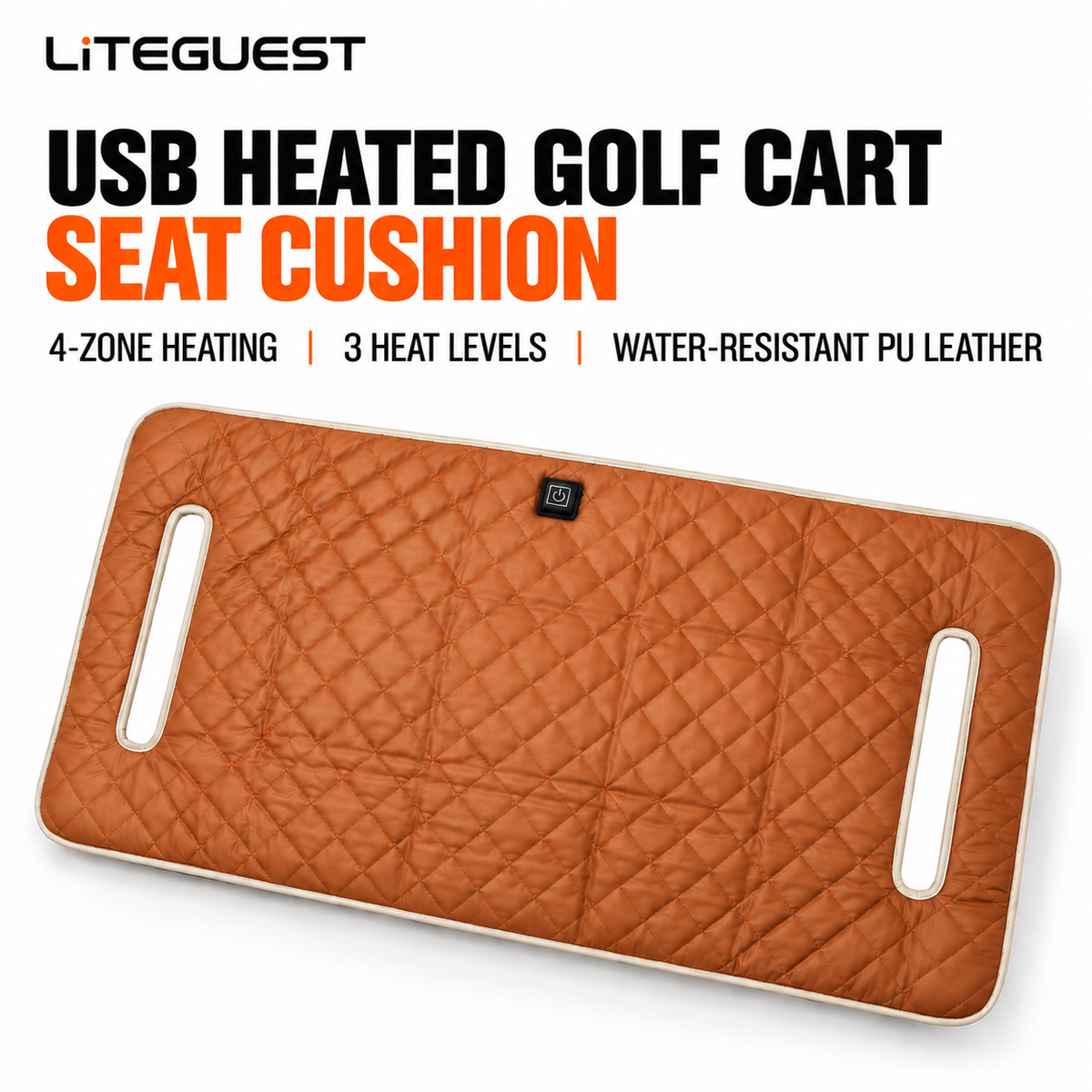 LITEGUEST USB Heated Golf Cart Seat Cushion Winter Warmth Essential