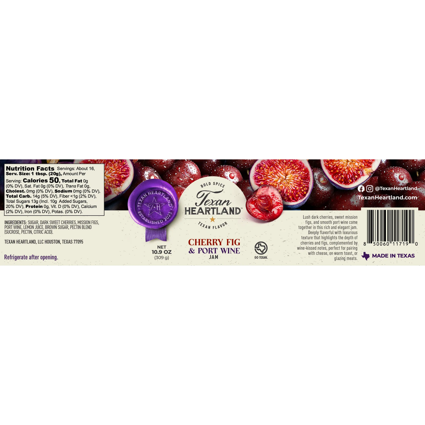 Texan Heartland Cherry Fig & Port Wine Jam