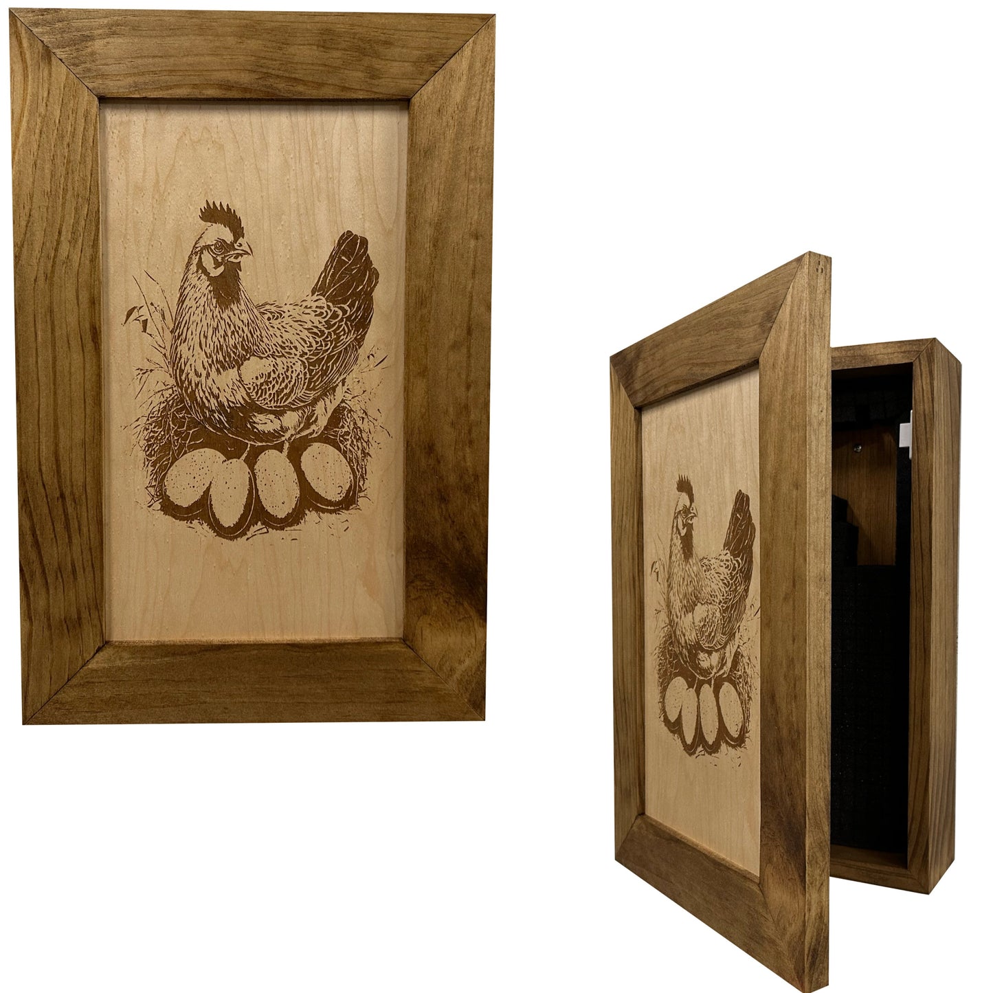 Bellewood Designs - Hidden Gun Safe Chicken and Eggs Farmhouse Scene