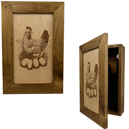 Bellewood Designs - Hidden Gun Safe Chicken and Eggs Farmhouse Scene