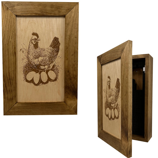 Bellewood Designs - Hidden Gun Safe Chicken and Eggs Farmhouse Scene