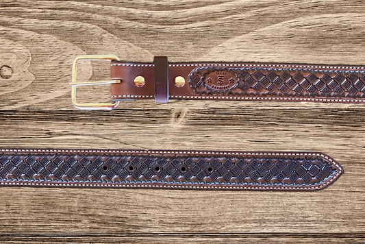 Texas Saddlery Chocolate Waffle Belt