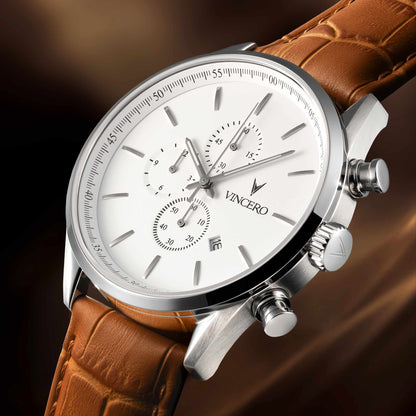 Vincero The Chrono S2 40mm - Silver/Tan