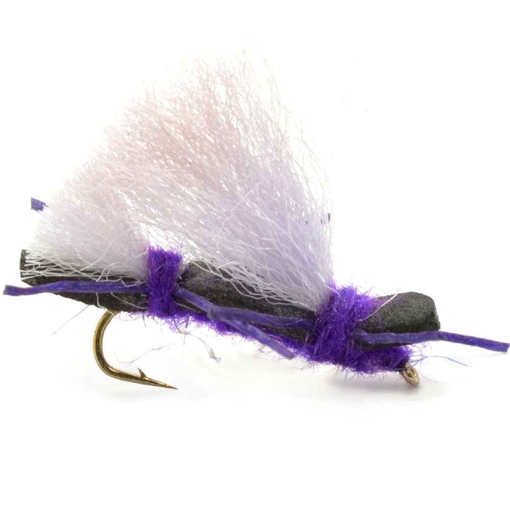 The Fly Fishing Place 4 Pack Chubby Chernobyl Ant Purple Foam Body Grasshopper Fly - Hook Size 10