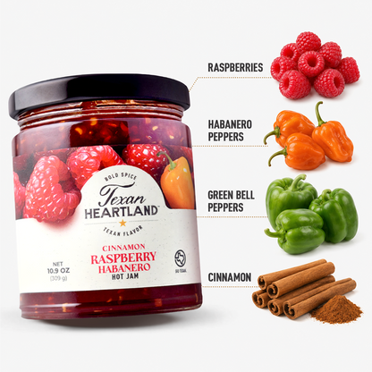 Texan Heartland Cinnamon Raspberry Habanero Hot Jam