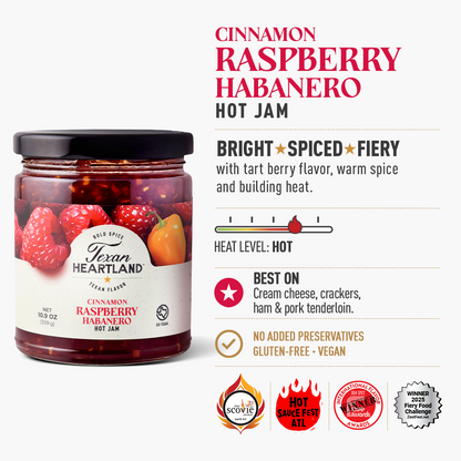 Texan Heartland Cinnamon Raspberry Habanero Hot Jam