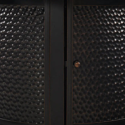 Balkene Home Clayton 40" Round Hammered Aluminum Convertible Gas Fire Pit Table