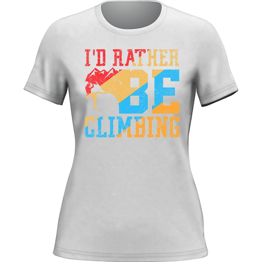Outdoorzees Climbing I'd Rather Be Climbing T-Shirt for Women