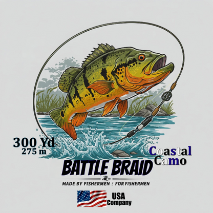 BATTLE BRAID COASTAL CAMO 300YRD SPOOL 8x PE