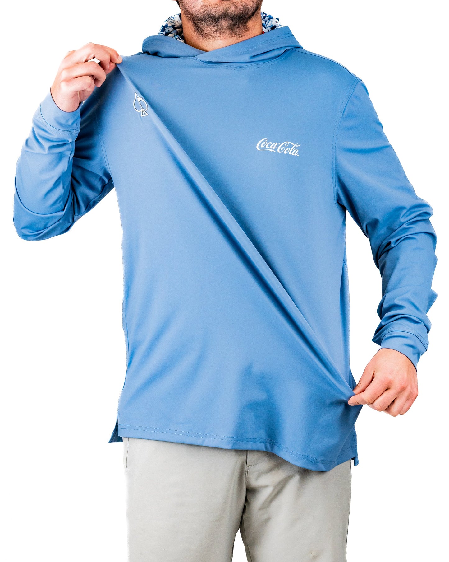 Pins and Aces Performance Golf Hoodie - Coca-Cola Glacier Blue