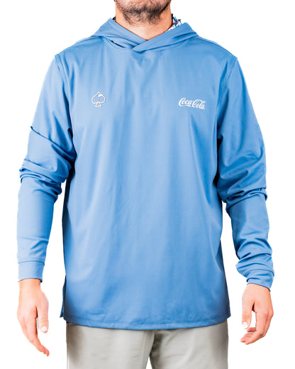 Pins and Aces Performance Golf Hoodie - Coca-Cola Glacier Blue