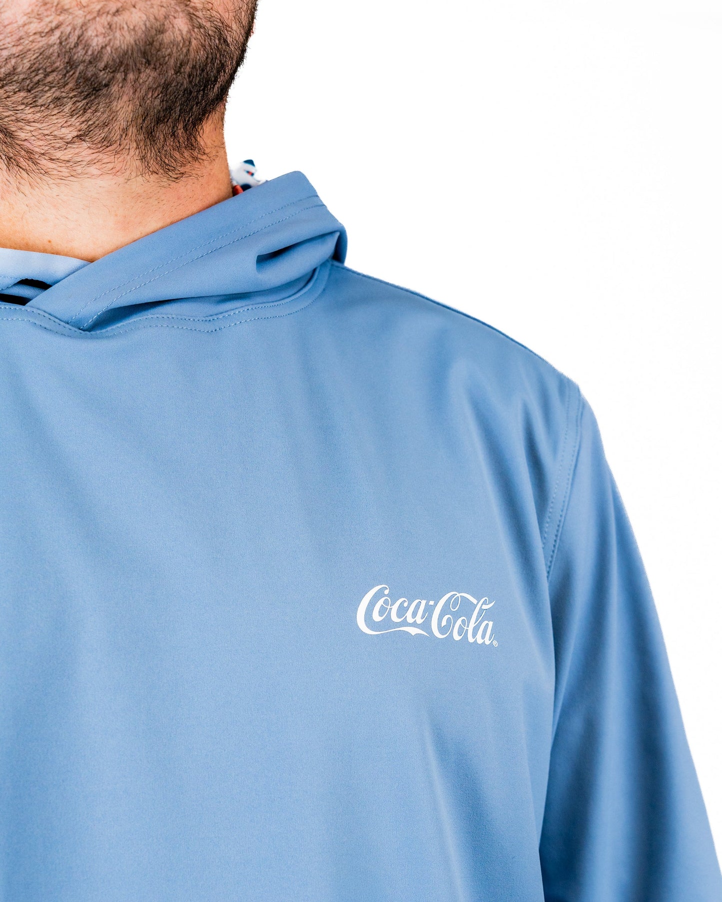 Pins and Aces Performance Golf Hoodie - Coca-Cola Glacier Blue