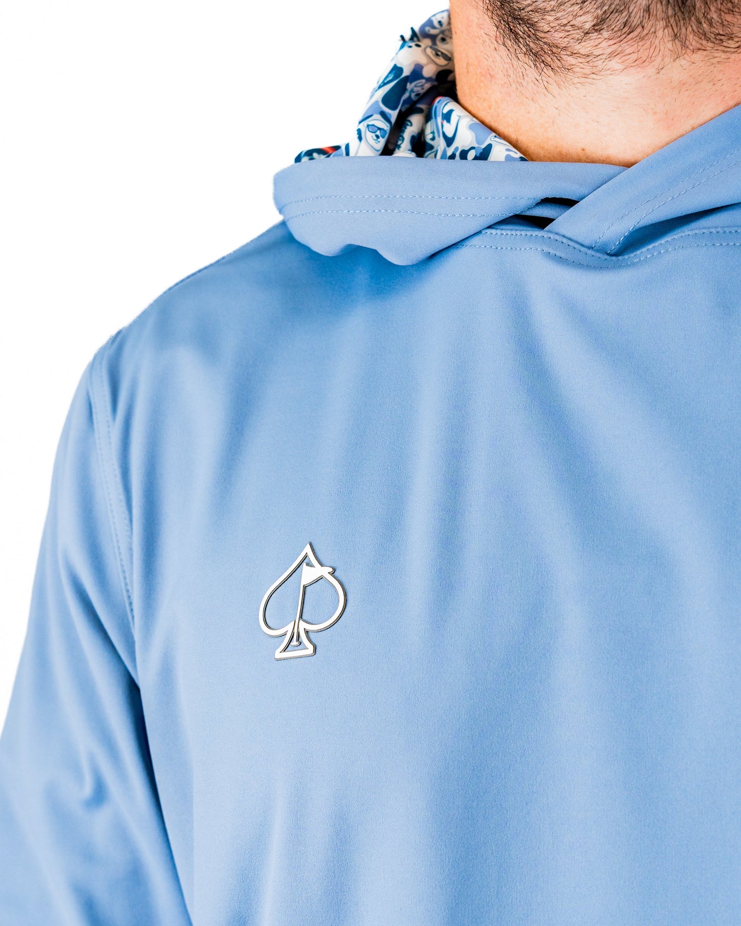 Pins and Aces Performance Golf Hoodie - Coca-Cola Glacier Blue