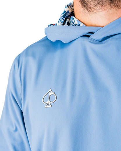 Pins and Aces Performance Golf Hoodie - Coca-Cola Glacier Blue