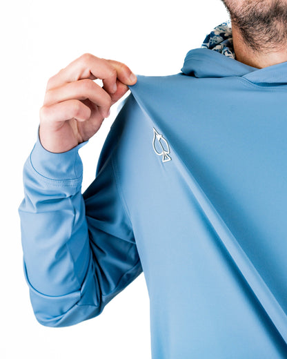 Pins and Aces Performance Golf Hoodie - Coca-Cola Glacier Blue