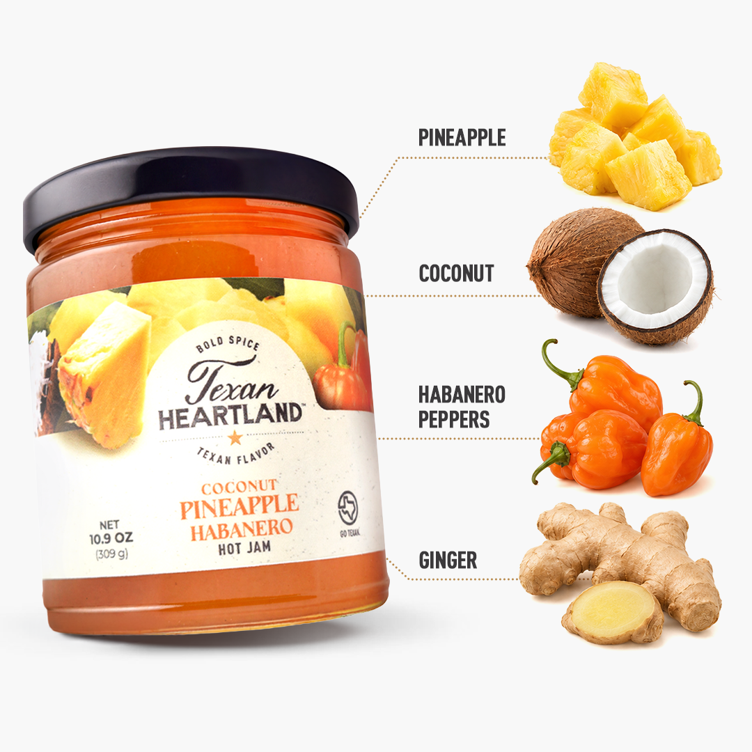 Texan Heartland Coconut Pineapple Habanero Hot Jam