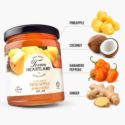 Texan Heartland Coconut Pineapple Habanero Hot Jam