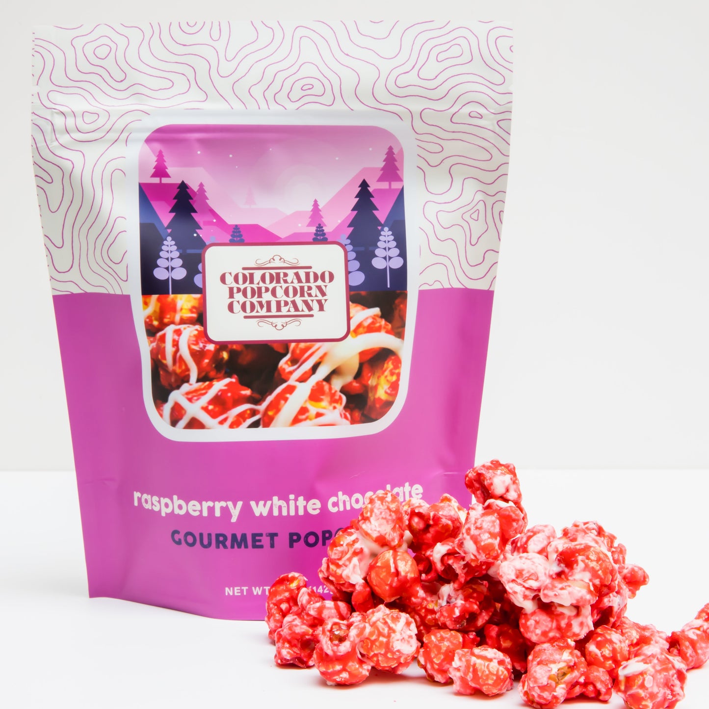 Colorado Popcorn Raspberry White Chocolate Popcorn