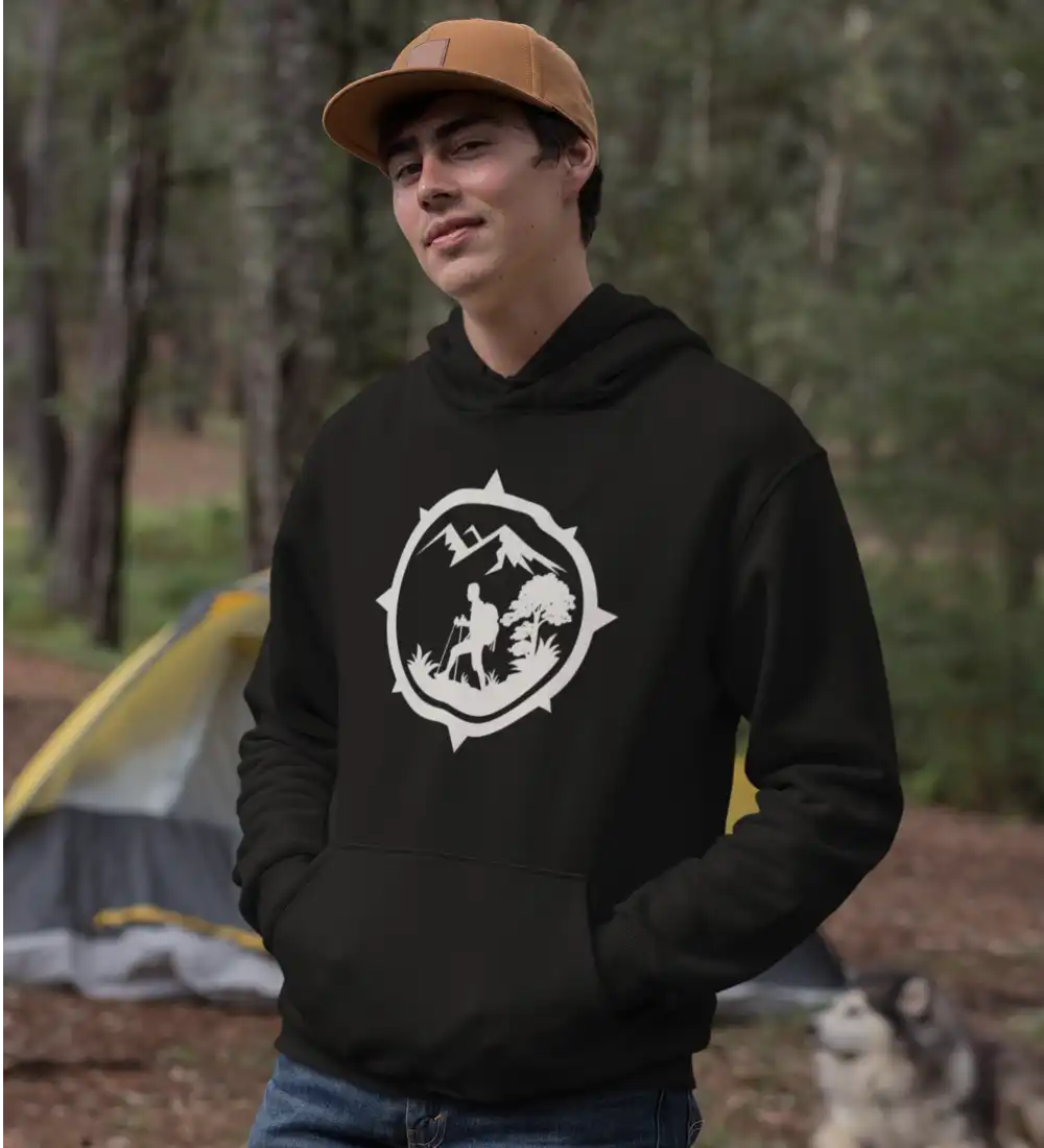 Outdoorzees Hiking Mountain Compass Unisex Hoodie