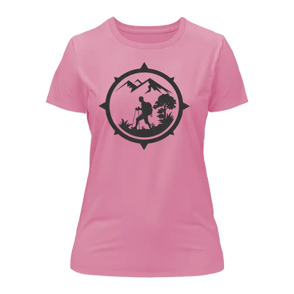 Outdoorzees Hiking Mountain Compass T-Shirt for Women