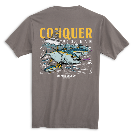 Keepers Only Co. Conquer The Ocean Graphite T-Shirt